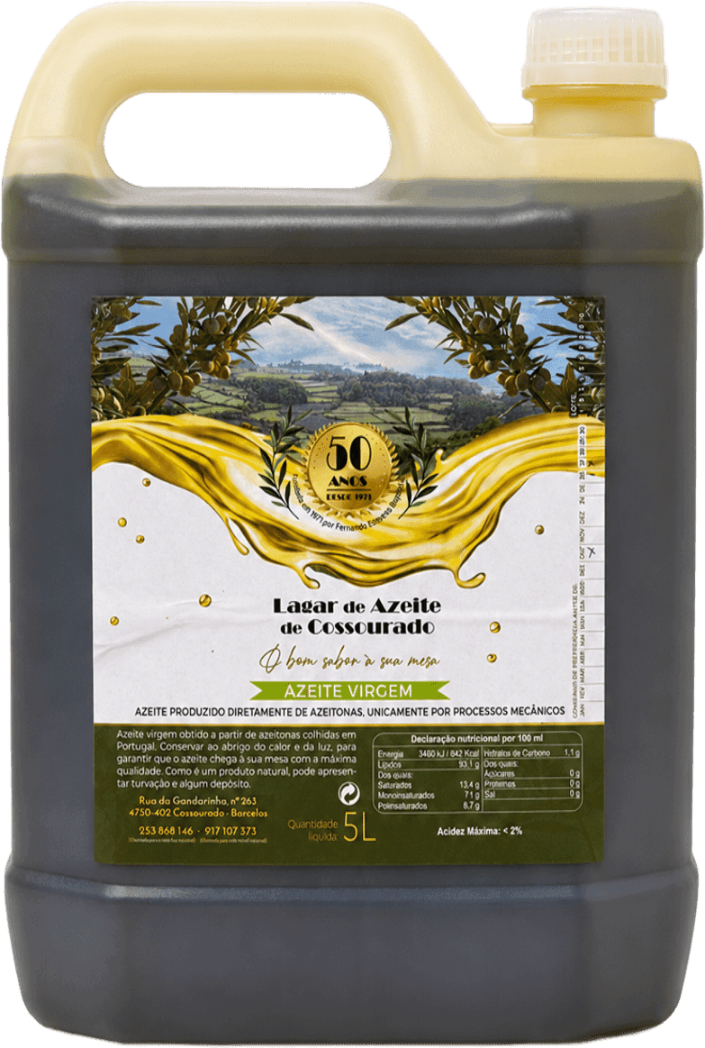 Garrafão de 5 L de azeite virgem Lagar de Azeite de Cossourado